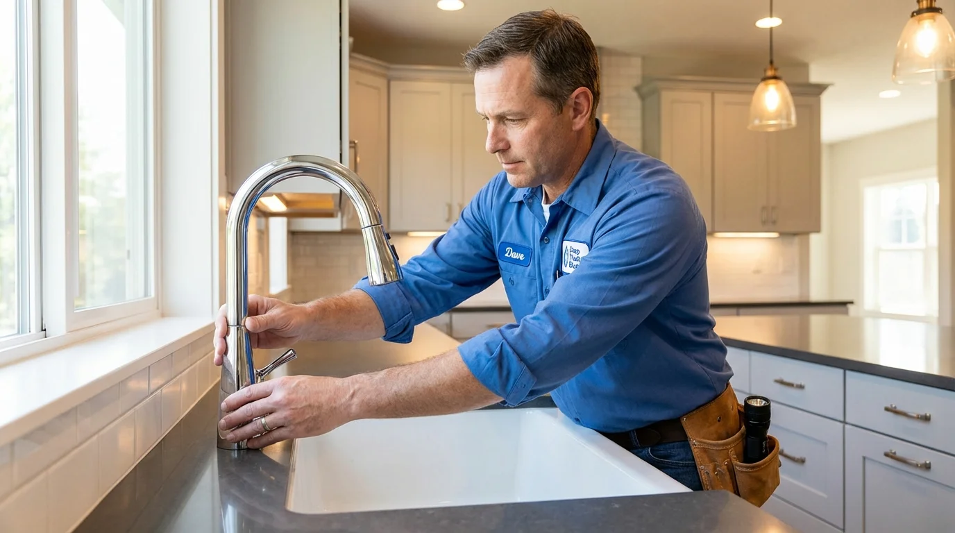 Kitchen faucet installation by Johns Plumbing LLC in Milbank