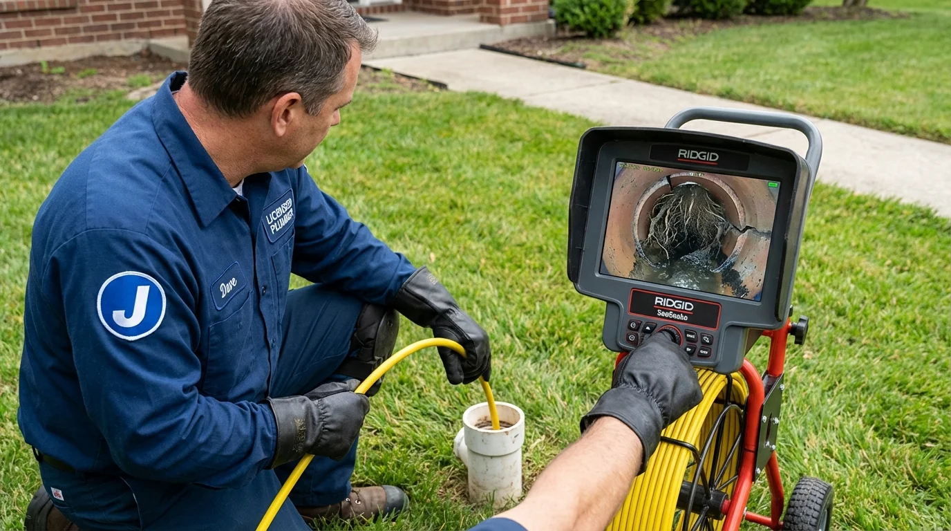 Sewer camera inspection being performed by Johns Plumbing LLC in Milbank