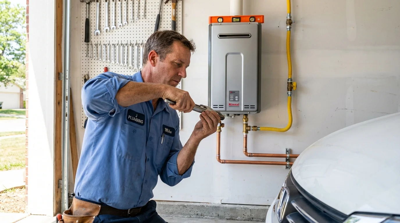 Tankless water heater installation by a Johns Plumbing LLC plumber in Milbank